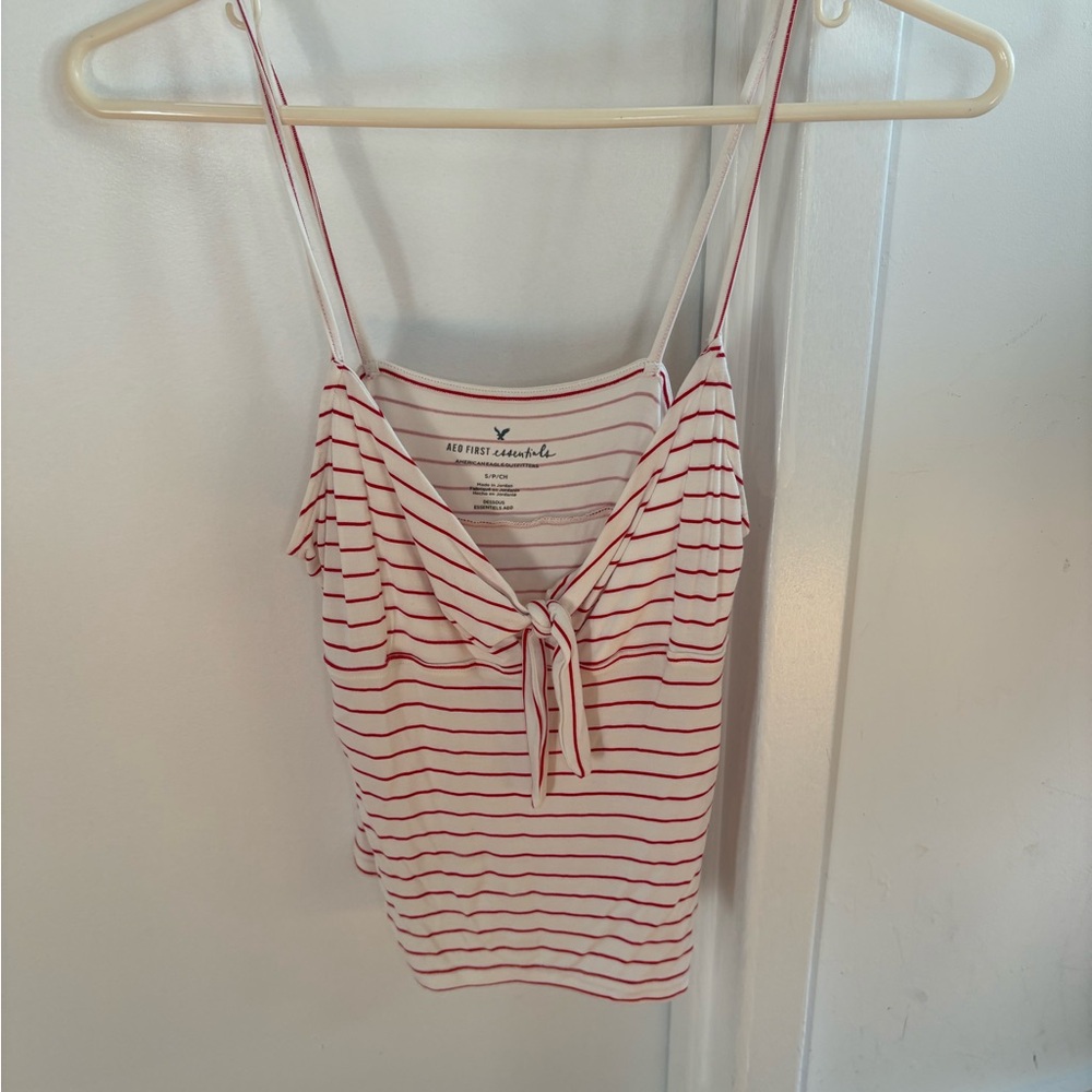 American Eagle Outfitters Red and White Striped Camisole